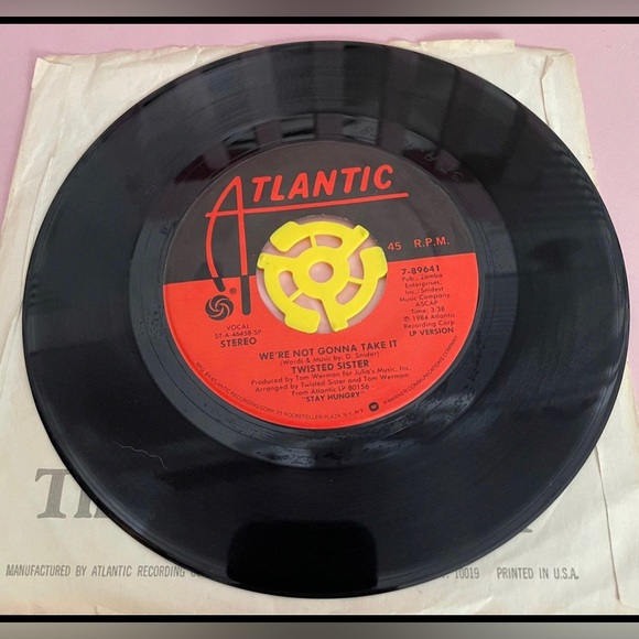 Twisted Sister - We're Not Gonna Take It 7" vinyl record album 45RPM - Picture 4 of 4